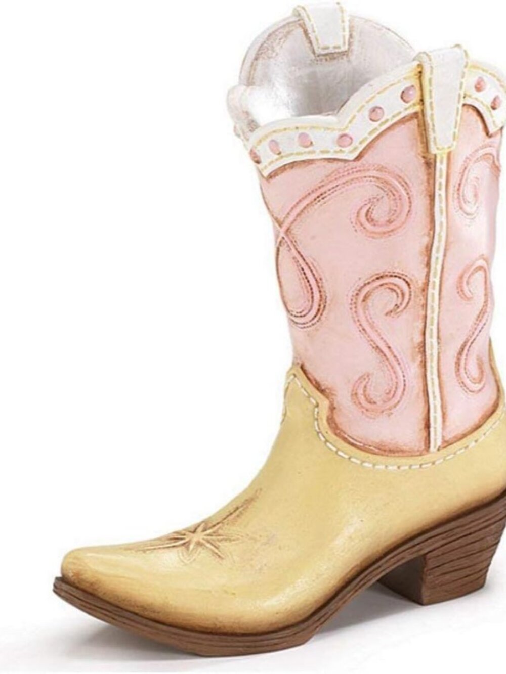 Pink Ladies Cowboy Cowgirl Boot Decorative Vase